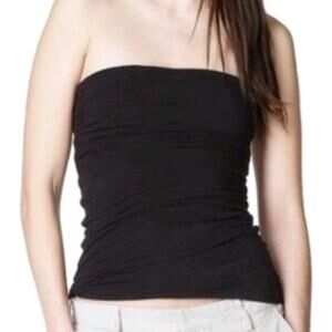 JAMES PERSE Black Double Jersey Knit Strapless Tube Top Women's 3 / Large